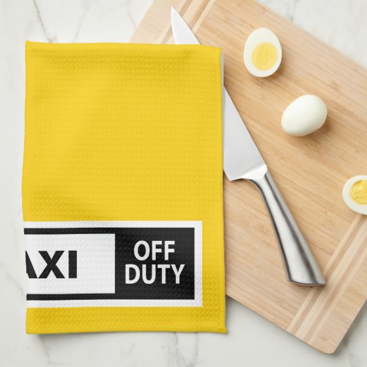 タクシオフデューティイエロー キッチンタオル (四つ折り)
