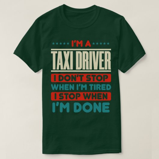 タクシーおもしろい運転手ことわざ Tシャツ (デザイン正面)