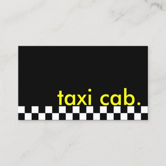 タクシーで行く(市松模様にストライプ) 名刺 (正面)