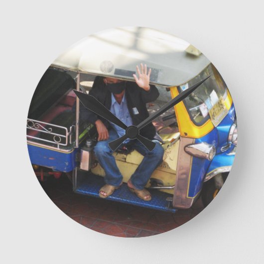 タクシーで行こうか? ラウンド壁時計 (正面)