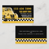 タクシーのおもしろいなヴィンテージの黄色の黒 名刺 (正面/裏面)