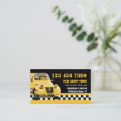 タクシーのおもしろいなヴィンテージの黄色の黒 名刺 (スタンド正面)