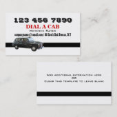 タクシーのイギリスのロンドンの黒 名刺 (正面/裏面)