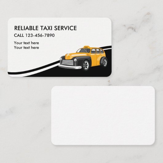 タクシーのサービス業カード 名刺 (正面/裏面)