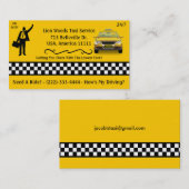 タクシーのサービス業カード 名刺 (正面/裏面)