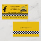 タクシーのサービス業カード 名刺 (正面/裏面)