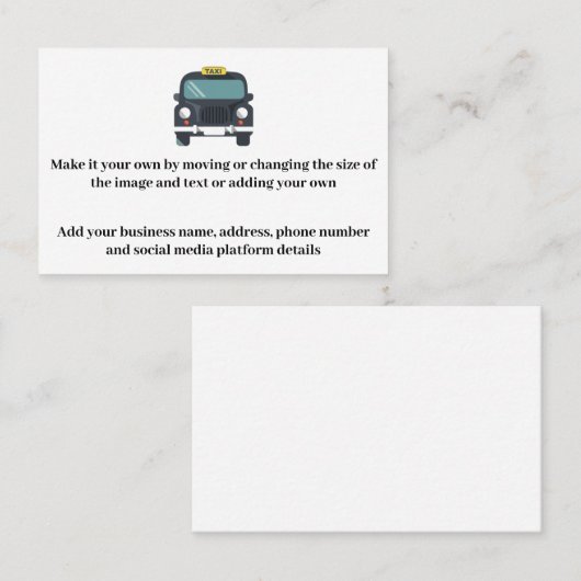 タクシーの名刺カスタマイズ – ビジネス向け 名刺 (正面/裏面)