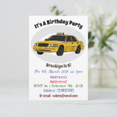 タクシーの漫画イラスト 招待状 (スタンド正面)