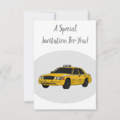 タクシーの漫画イラスト 招待状 (裏面)