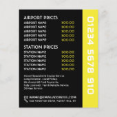 タクシーの白いロゴ(価格表付き) チラシ (裏面)