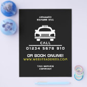 タクシーの白いロゴ（価格表付き） チラシ (シングル)