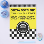 タクシーの白い丸型ロゴ(価格表付き) チラシ (シングル)