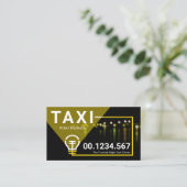 タクシーの輝く電球灯 名刺 (スタンド正面)
