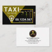 タクシーの輝く電球灯 名刺 (正面/裏面)