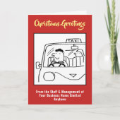 タクシーの運転手または私用賃貸クリスマスカード シーズンカード (正面)