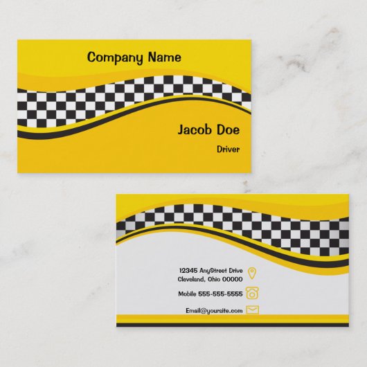 タクシーの運転者の名刺 名刺 (正面/裏面)