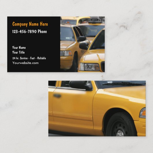 タクシーの運転者の名刺 名刺 (正面/裏面)