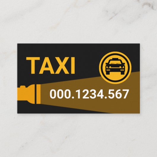 タクシーの黄色い懐中電灯 名刺 (正面)