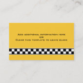 タクシーの黄色の白黒#5 名刺 (裏面)