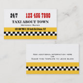 タクシーの黄色の赤い黒 名刺 (正面/裏面)