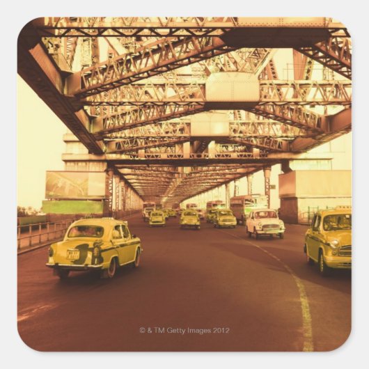 タクシーは橋の上にある スクエアシール (正面)