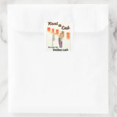 タクシーを借りろ!NYCイエローキャブポスター スクエアシール (バッグ)