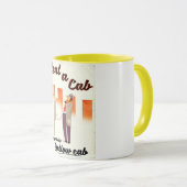 タクシーを借りろ!NYCイエローキャブポスター マグカップ (正面右)