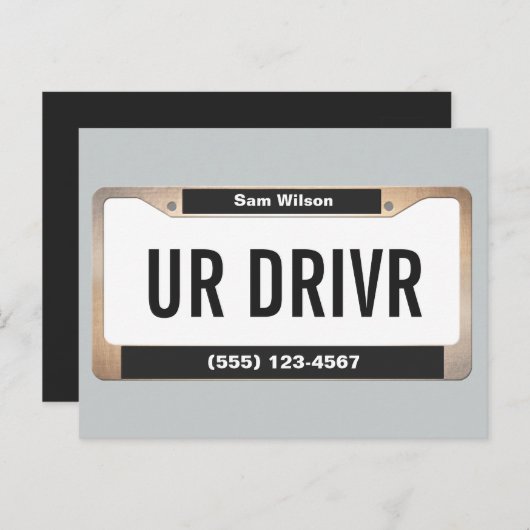 タクシーキャブサービスカーライセンスプレート ポストカード (正面/裏面)