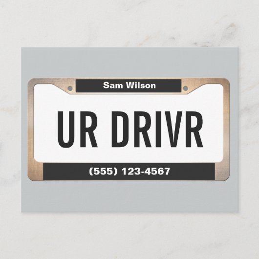 タクシーキャブサービスカーライセンスプレート ポストカード (正面)