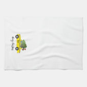 タクシーキャブメリークリスマスツリーホリデーデコール キッチンタオル (横)