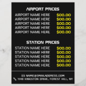 タクシーサイン，タクシーのタクシー会社，価格表 チラシ (裏面)