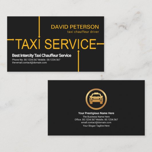 タクシーサービス用矢印信号指定運転者  名刺 (正面/裏面)