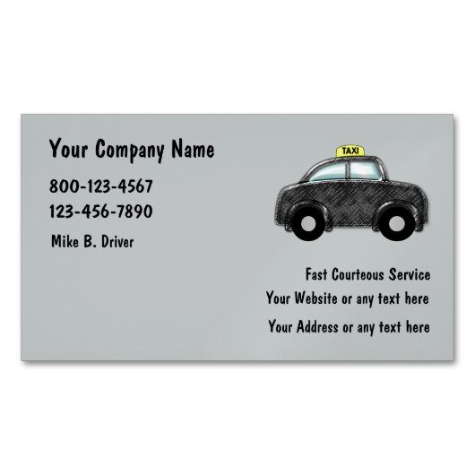 タクシーサービス マグネット名刺 (正面)
