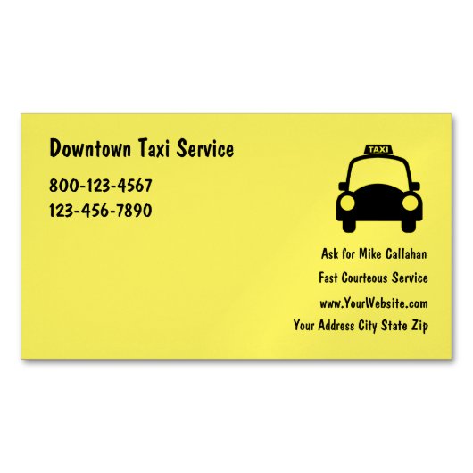 タクシーサービス マグネット名刺 (正面)