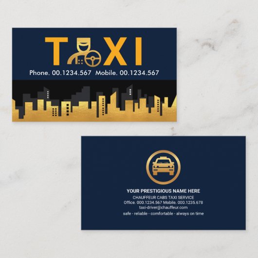 タクシーショフール金ゴールドシティスカイライン 名刺 (正面/裏面)