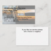 タクシーシンプル運転手の輸送業者用名刺 名刺 (正面/裏面)