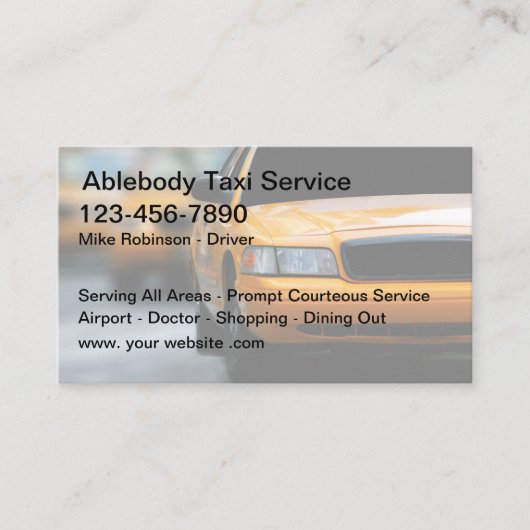 タクシーシンプル運転手の輸送業者用名刺 名刺 (正面)
