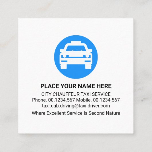 タクシータクシーのスピーチボックスドライバー スクエア名刺 (裏面)
