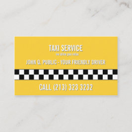 タクシータクシー運転手の白黒パターン 名刺