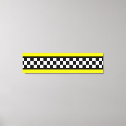 タクシーチェックストライプパターン キャンバスプリント (正面)