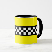 タクシーチェックストライプパターン マグカップ (正面右)