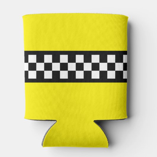 タクシーチェックストライプパターン 缶クーラー (裏面)