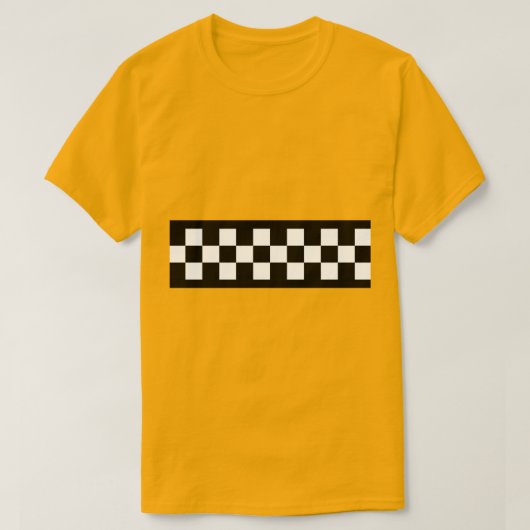 タクシーチェックストライプパターン Tシャツ (デザイン正面)