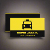 タクシードライバーブラック&イエロープロセッショナルロゴ 名刺