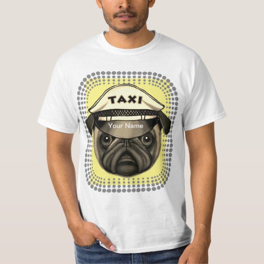 タクシーパグ Tシャツ (正面)