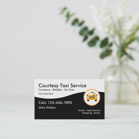 タクシーモダンの運行 名刺 (スタンド正面)