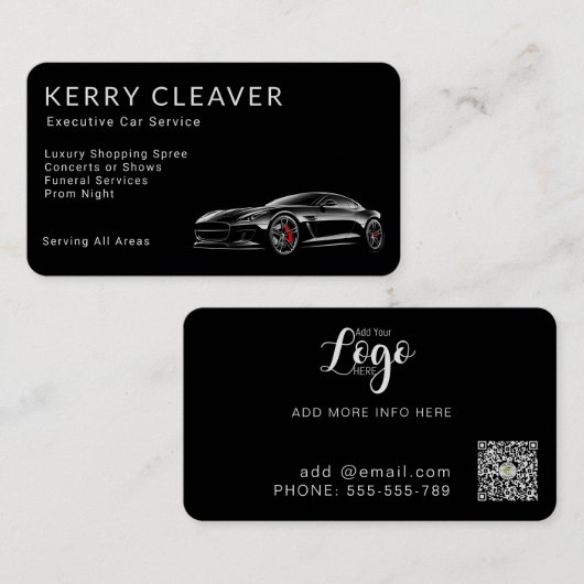 タクシーモダンスタイリッシュエクスプレクティブ車サービス 名刺 (正面/裏面)