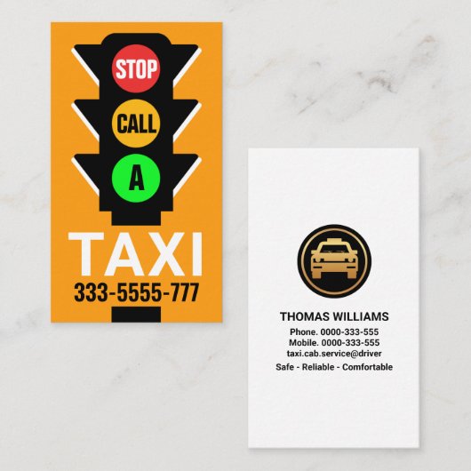 タクシー乗り場を呼び出す信号 名刺 (正面/裏面)
