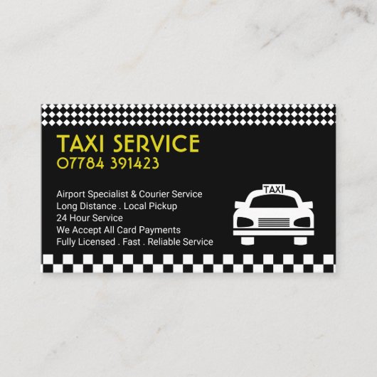 タクシー乗り場/運転手、料金表 名刺 (正面)