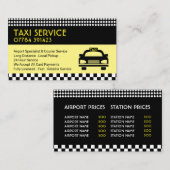 タクシー乗り場/運転手、料金表 名刺 (正面/裏面)